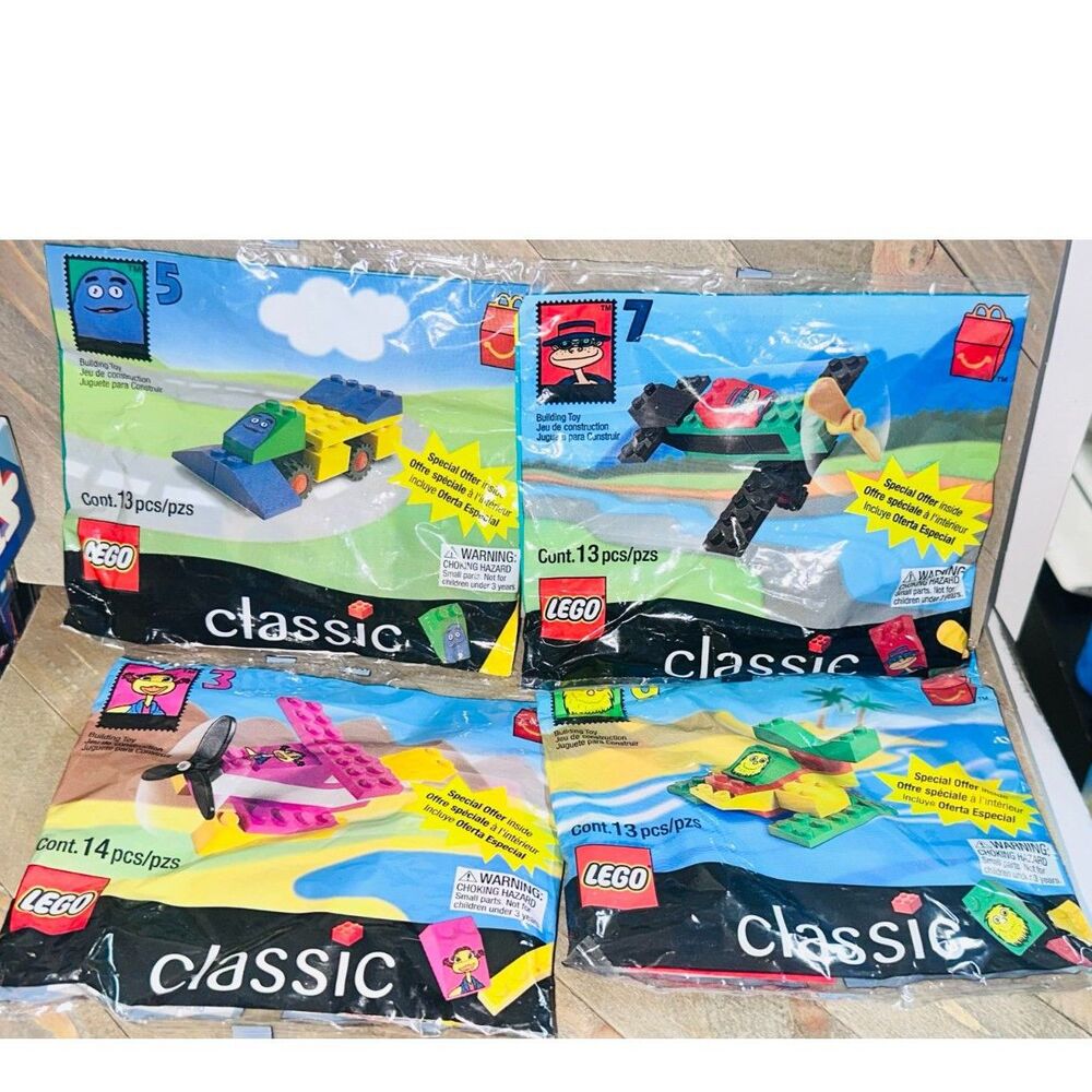 4 McDonald's Happy Meal LEGO Classic 1999 Transportation Sets Sealed Vintage